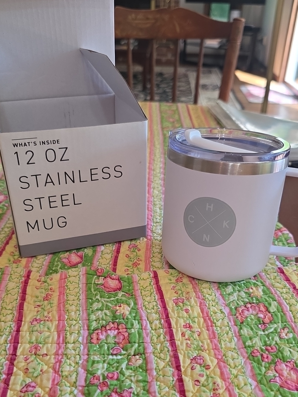 Chick-fil-a New In Box White 12 oz Stainless Steel Travel Mug